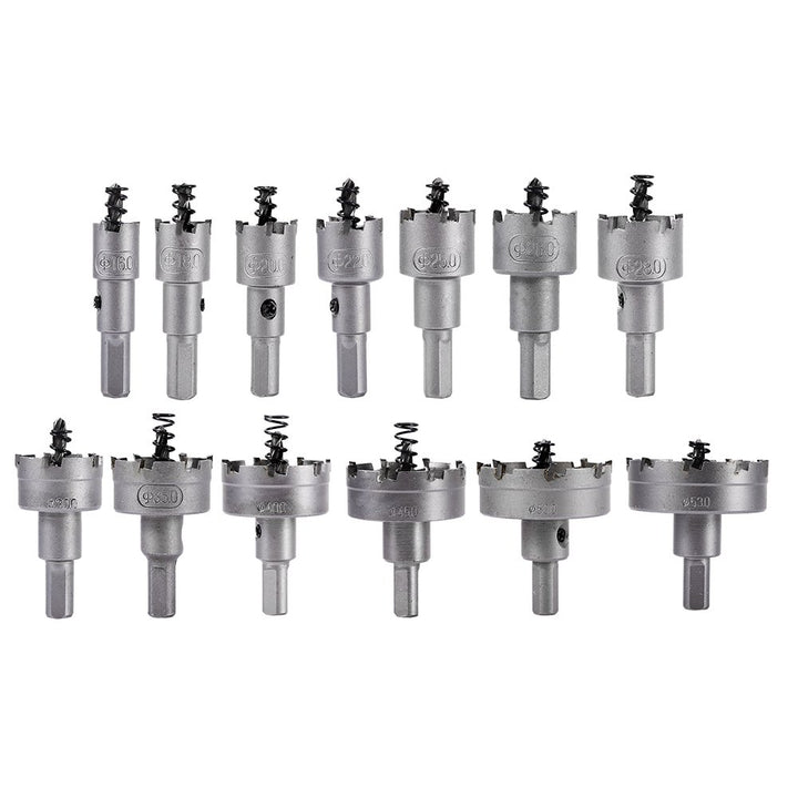 13 Stück Lochsäge Hartmetall Set, TCT Bohrer Lochsägen Set Edelstahl Bohrkrone Metall Dosenbohrer, f