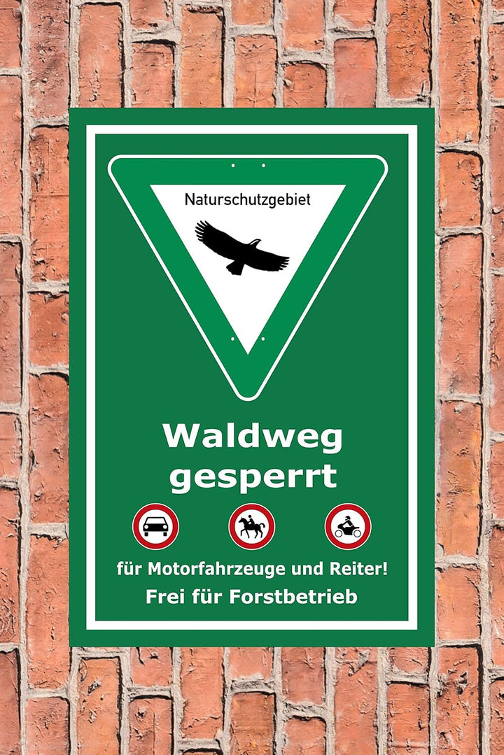 Melis Folienwerkstatt Schild Naturschutzgebiet Waldweg - 60x40cm - Bohrlöcher - 3mm Aluverbund – 20