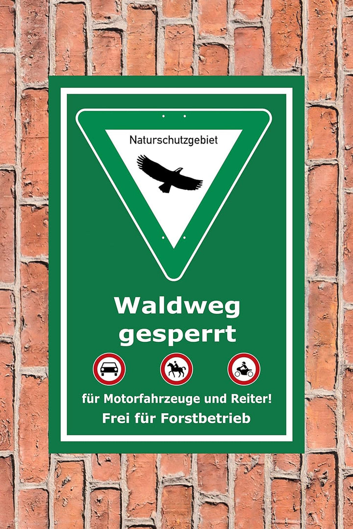 Melis Folienwerkstatt Schild Naturschutzgebiet Waldweg - 60x40cm - Bohrlöcher - 3mm Aluverbund – 20