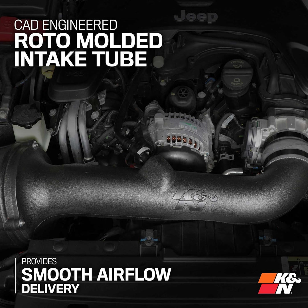 K&N Aircharger Kit kompatibel mit Jeep Wrangler JL 3.6L 2018-2021 (63-1576) Roto-Molded, Roto-Molded