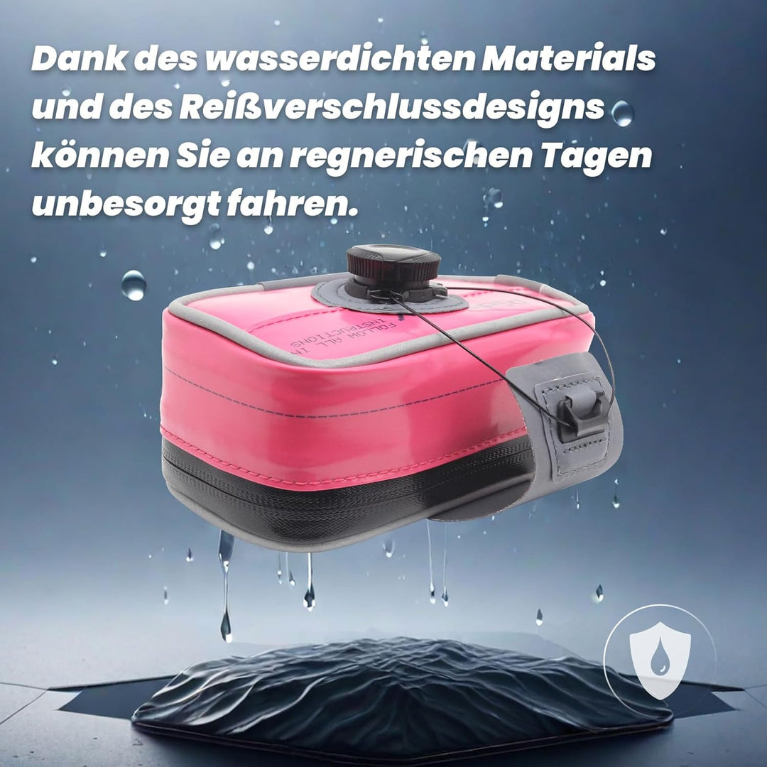 RIDENOW Fahrrad Satteltasche Fahrradtasche aus recycelten TPU-Schläuchen & Gummischläuchen, mit BOA-