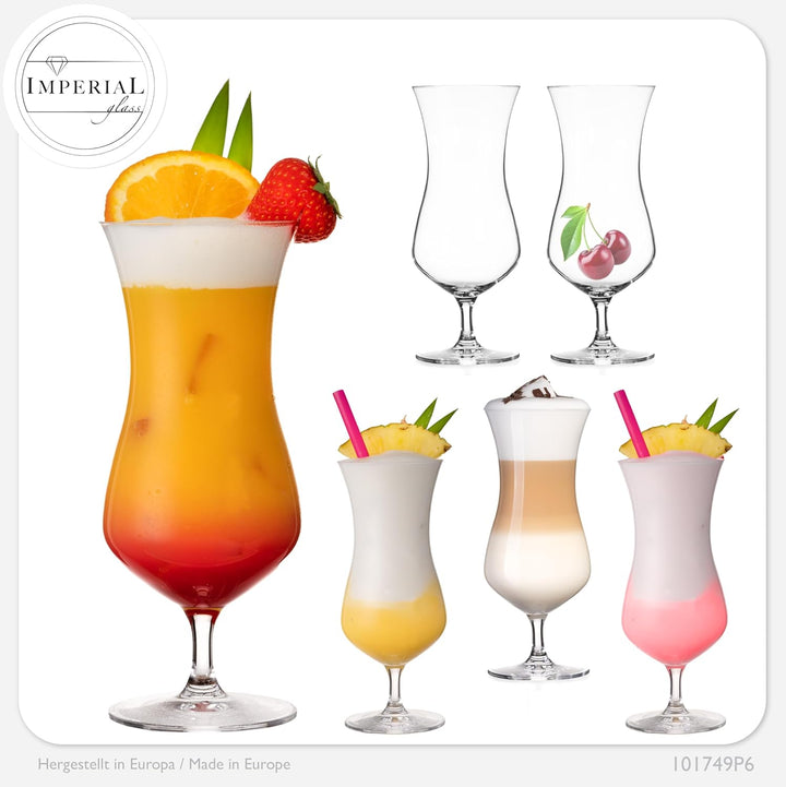 IMPERIAL glass Cocktailgläser 500ml aus Crystalline Glas Set 6 Stück Longdrinkgläser Eiskaffeegläser