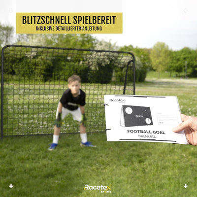 Racetex Fussballtor Kinder inkl. Torwand mit [Anti-Rost Beschichtung] - Fussballtore für Garten Kind