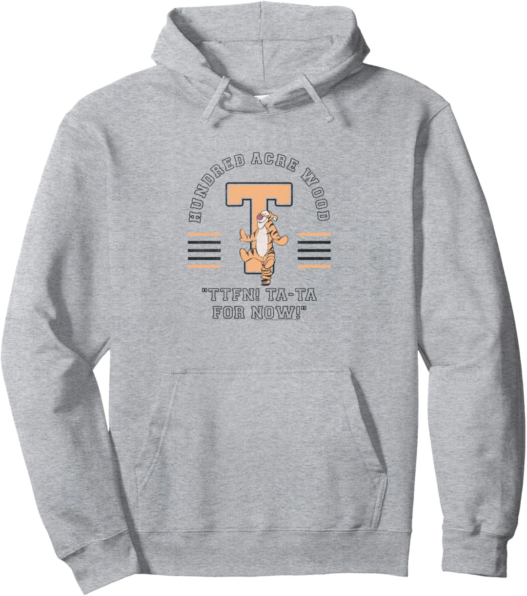 Disney Winnie The Pooh Tigger Collegiate TTFN Ta Ta For Now! Pullover Hoodie