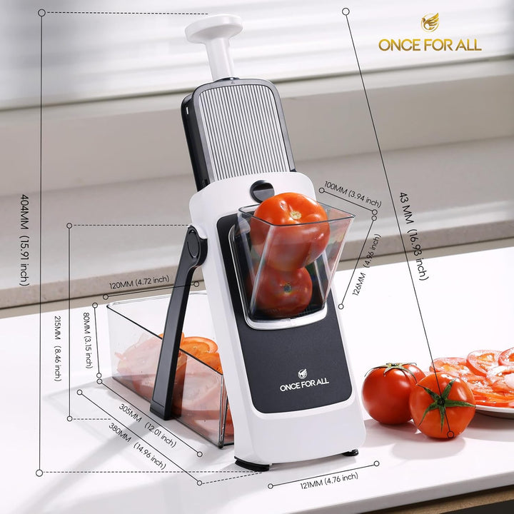 ONCE FOR ALL Gemüseschneider mit Auffangbecken, Gemüsehobel ideal als Pommesschneider & Kartoffelsch