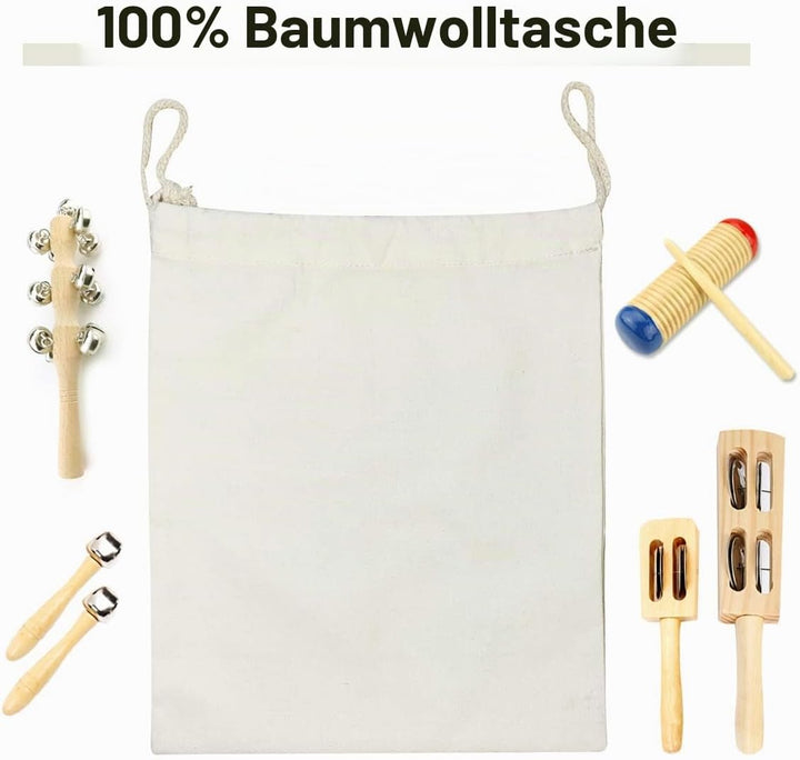 ULIFEME 23 Stück Musikinstrumente Set, Musical Instruments Holz Percussion Set für Kinder, Baby und