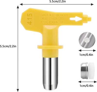 Airless Düse mit Spitzendichtung, 6 Stück Reversible Sprühspitzen,Spray Maschinenspitze Verschleissf