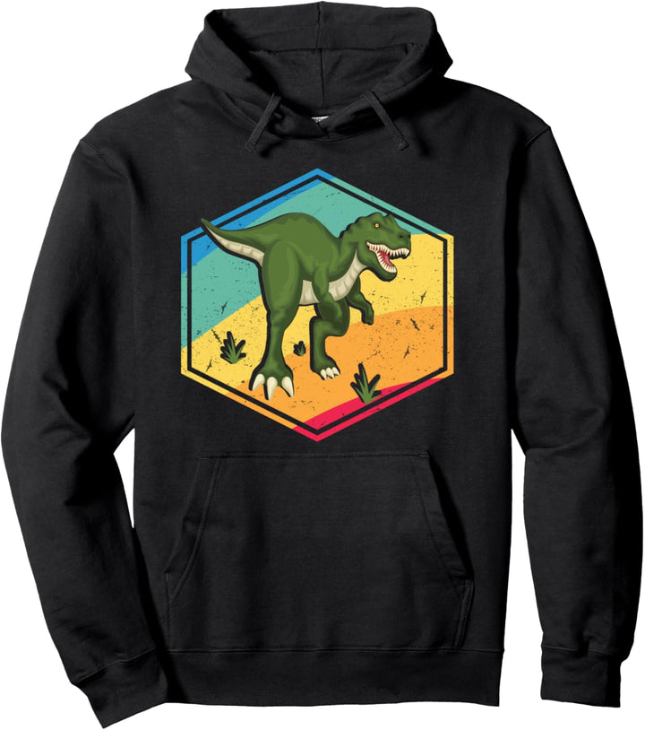 T-Rex Lovers Gift Men Women Boys Girls Retro Style T-Rex Pullover Hoodie