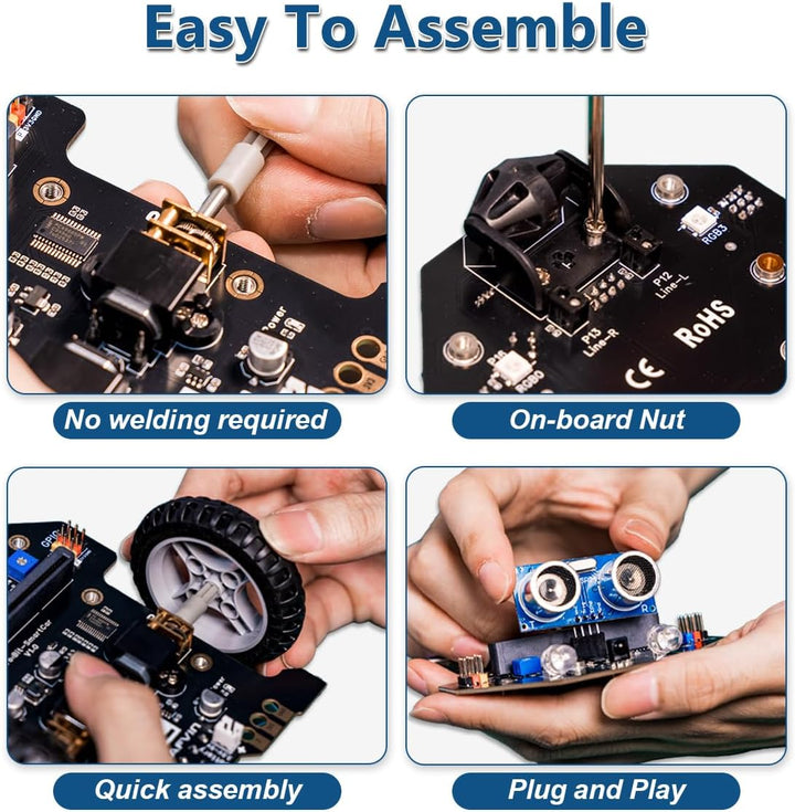 LAFVIN MicroBit Smart Robot Car für MakeCode und MicroPython, STEM-Lernroboter für Kinder und Anfäng