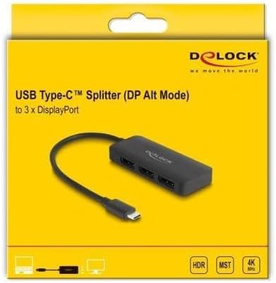 DeLOCK DisplayPort Splitter USB-C > 3x DisplayPort Splitter MST 4K 60Hz
