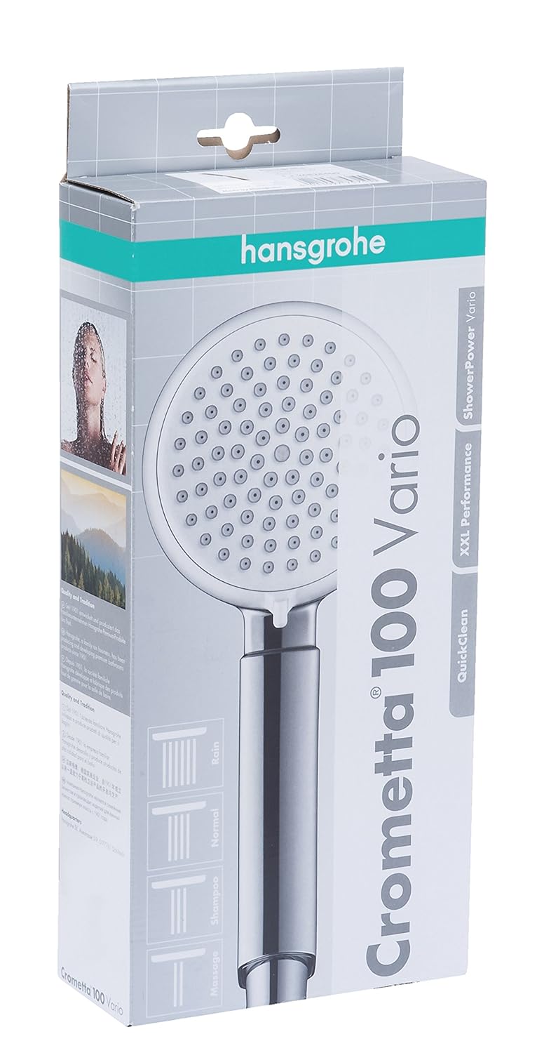 hansgrohe Duschkopf Crometta 100 (Regendusche, 4 Strahlarten), weiss/chrom Weiss/Chrom 4 Strahlarten
