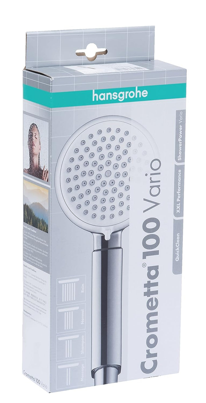 hansgrohe Duschkopf Crometta 100 (Regendusche, 4 Strahlarten), weiss/chrom Weiss/Chrom 4 Strahlarten