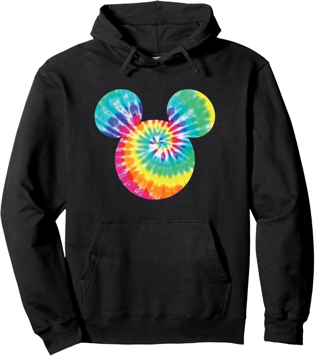 Disney Mickey Mouse Icon Rainbow Tie-Dye Pullover Hoodie