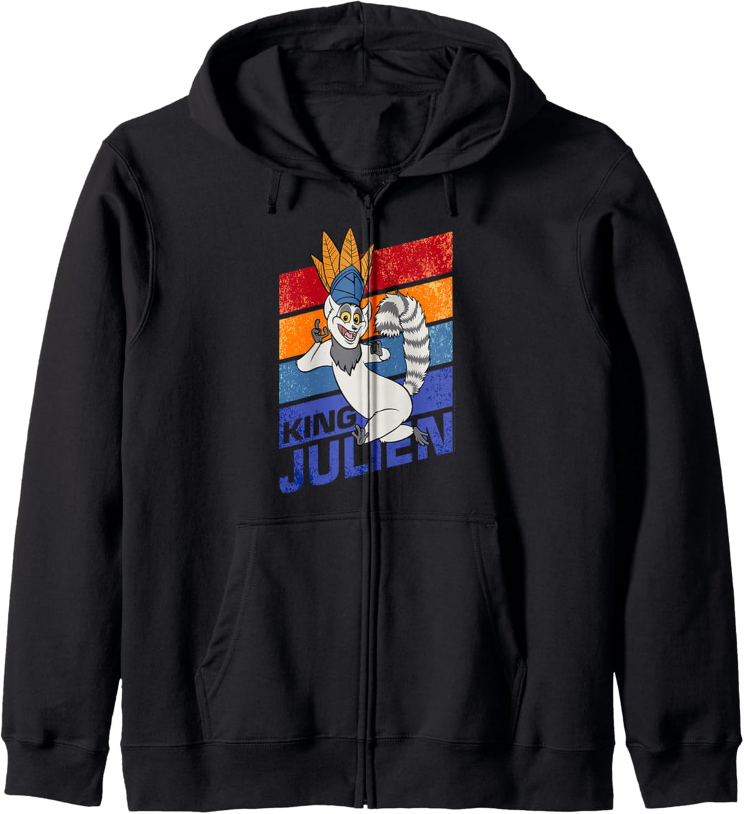 Madagascar King Julien Striped Portrait Kapuzenjacke