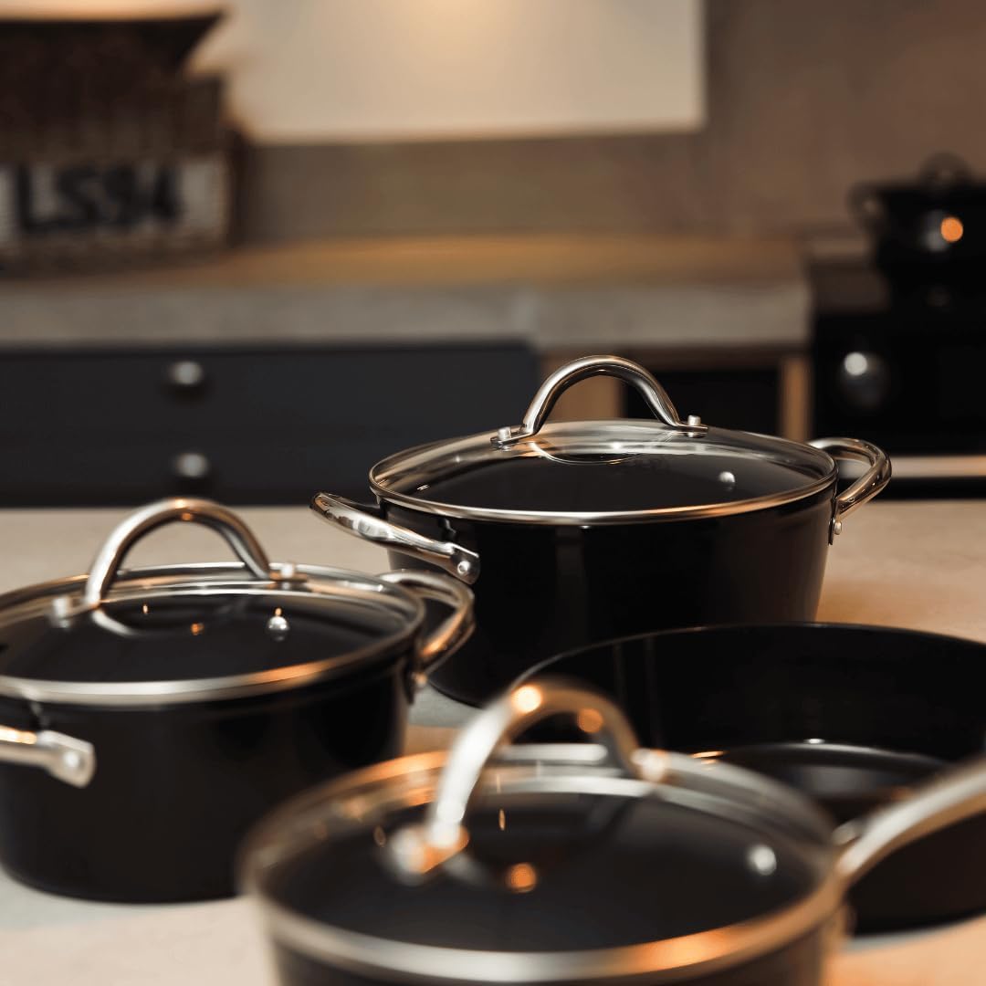 Cook & Pan - Signature Topfset und Pfannenset, 7-teilig-Induktionsgeeignet-PFAS frei Keramik-Beschic