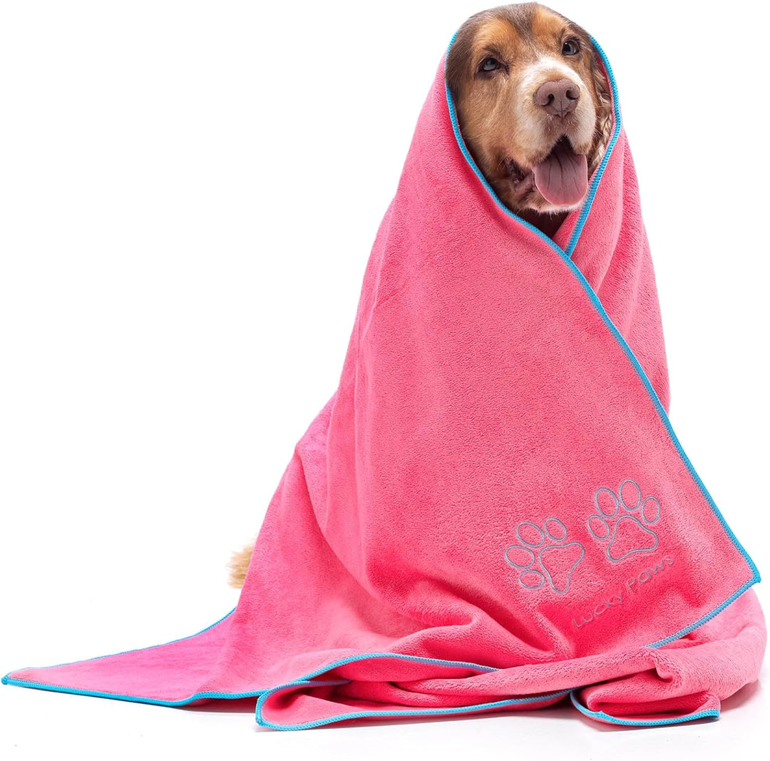 Lucky Paws® Hundehandtuch - 140x70cm XL Hundehandtuch extra saugfähig - schnell trocknend, luxuriös