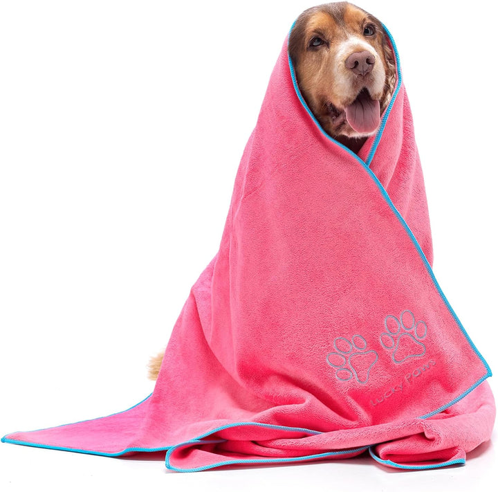 Lucky Paws® Hundehandtuch - 140x70cm XL Hundehandtuch extra saugfähig - schnell trocknend, luxuriös