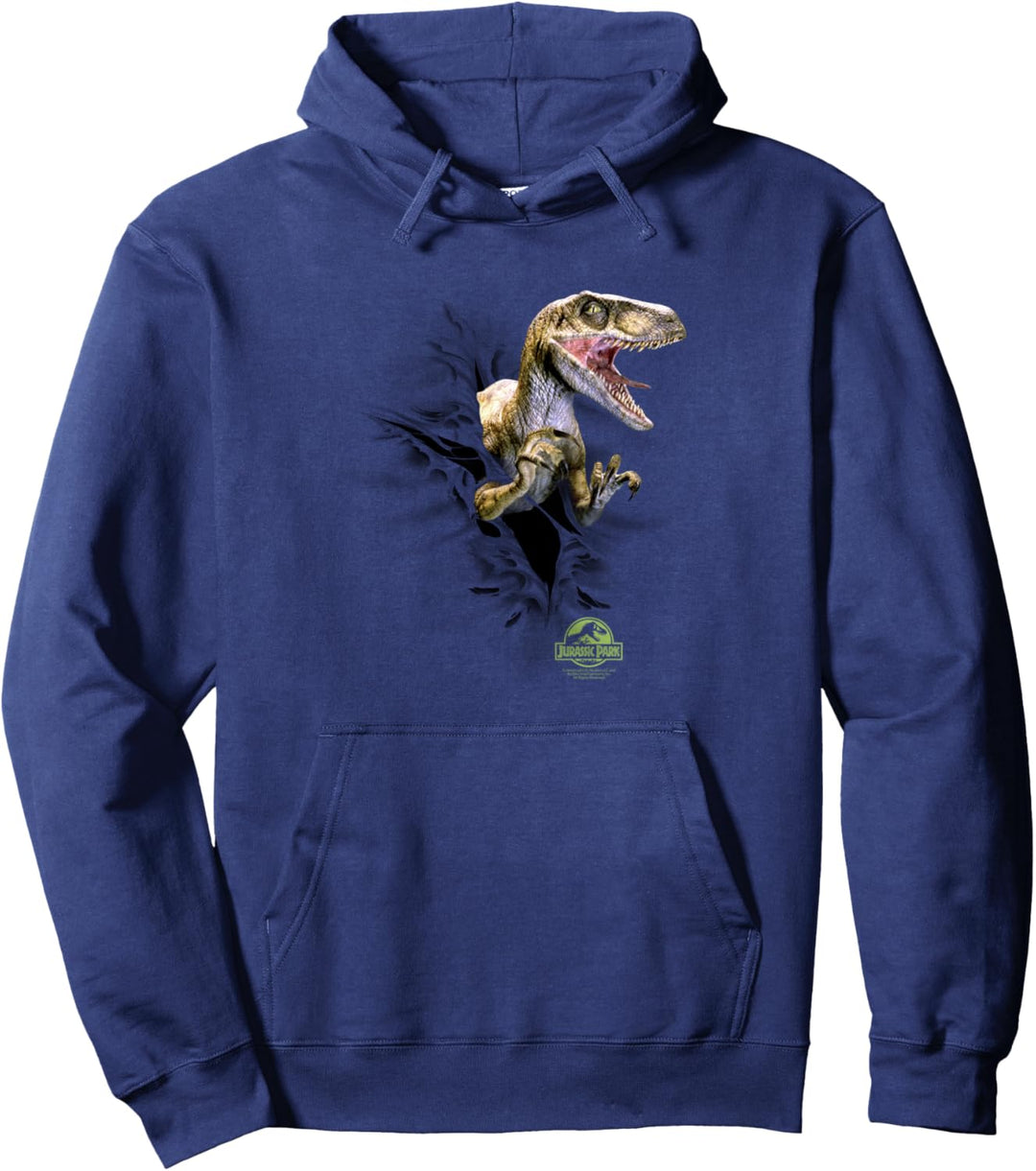 Jurassic Park Velociraptor Tears Through C1 Pullover Hoodie