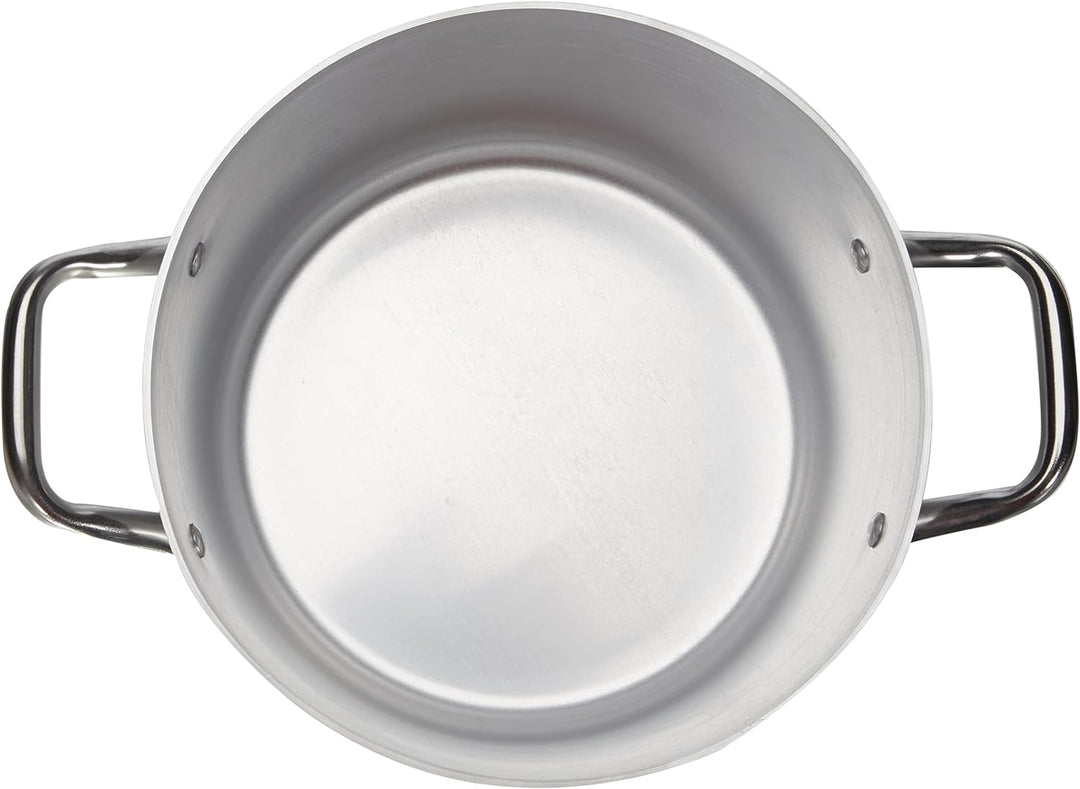 Pentole Agnelli Kasserolle aus Aluminium mit 2 Griffen, Edelstahl 24 cm, 24 cm