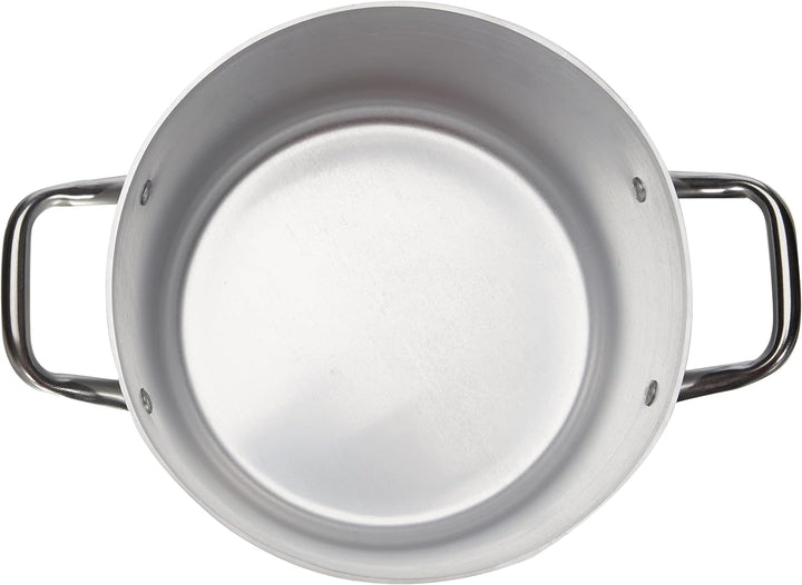 Pentole Agnelli Kasserolle aus Aluminium mit 2 Griffen, Edelstahl 24 cm, 24 cm