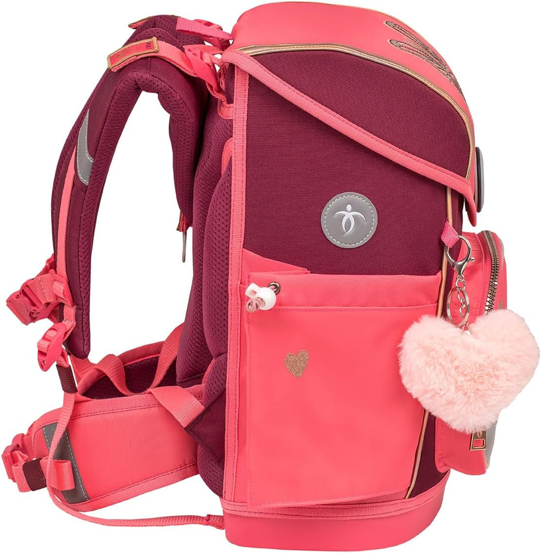 Belmil Premium Compact Plus ergonomisches Schulranzen Set 5 - teilig, AGR, Brustgurt, Hüftgurt, Magn