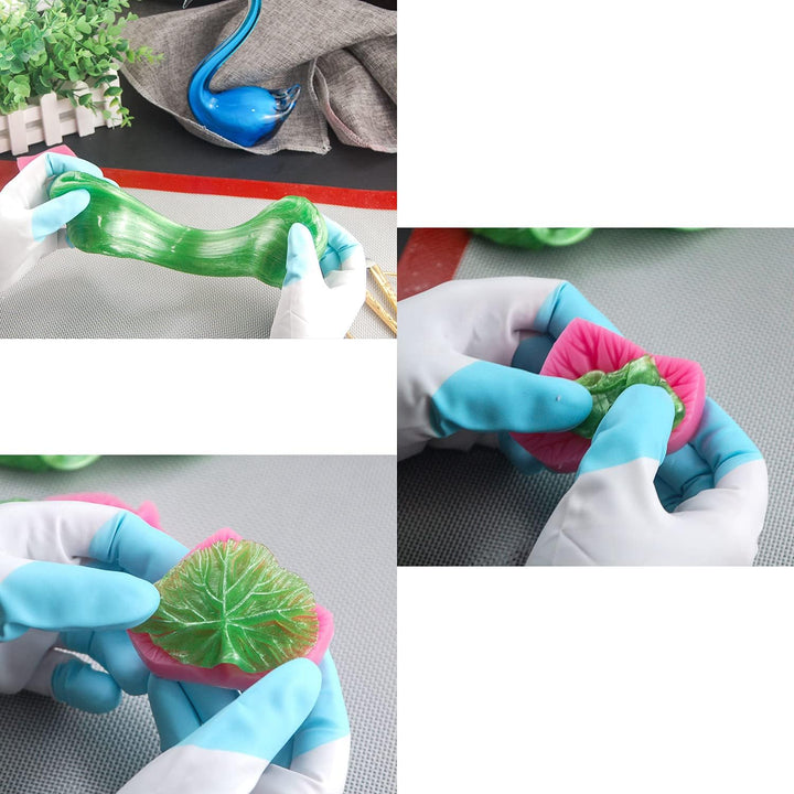 DUEBEL Antihaft-Silikon-Backmatten-Set mit PVC-Handschuhen, Gebäck-Isomalt-Zuckermatte für Bäcker-Ko