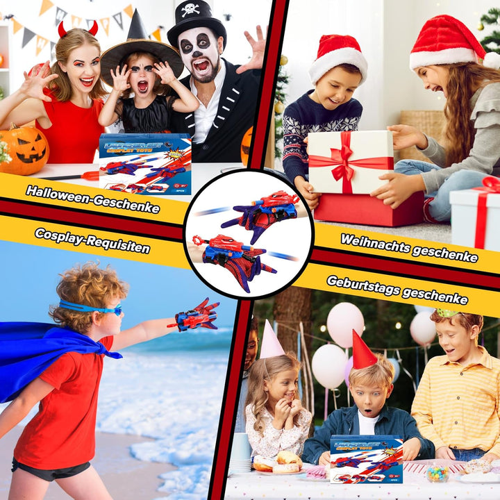Braxel Spielzeug ab 4-12 Jahre Jungen, 2 Set Netzwerfer Launcher Handschuhe Kinder Geschenk Junge 5
