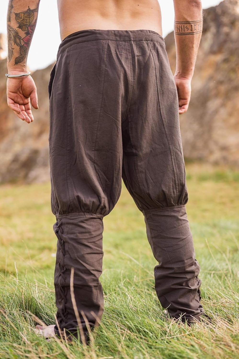 Leonardo Carbone® Wikingerhose mit Beinschnürung Magnus - Herren Hosen, Mittelalter Kleidung, Wiking