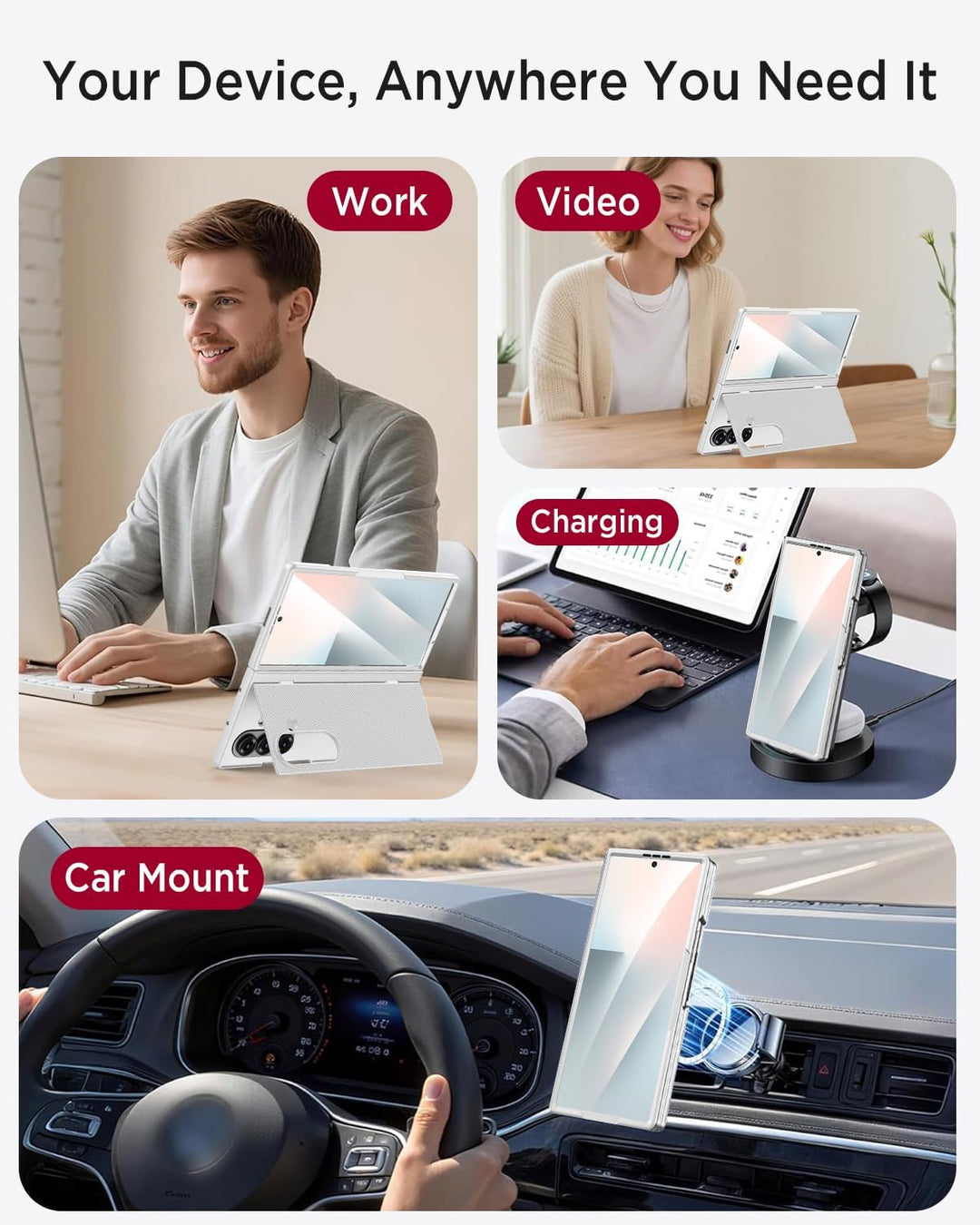 Miimall Kompatibel mit Samsung Galaxy Z Fold 7 Hülle mit Mag-Safe, [HD Displayschutz] Ultradünn PC S