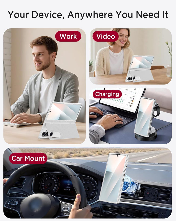 Miimall Kompatibel mit Samsung Galaxy Z Fold 7 Hülle mit Mag-Safe, [HD Displayschutz] Ultradünn PC S