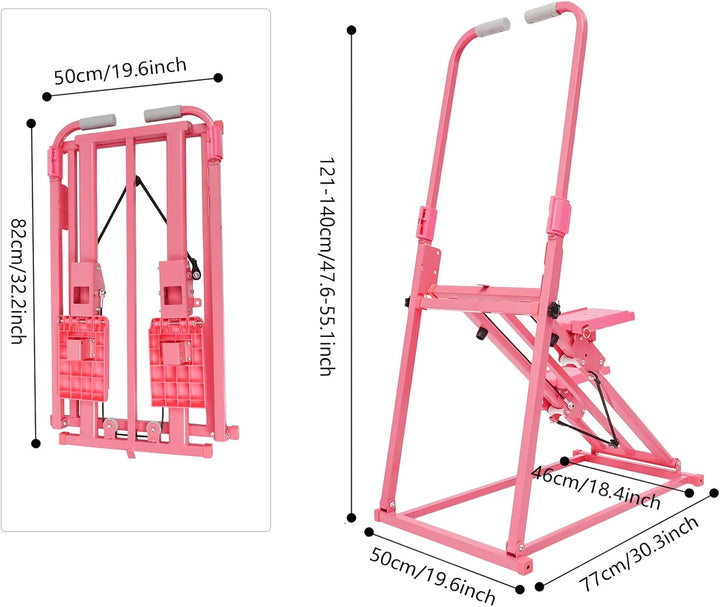 Treppensteiger Stepper für Zuhause, Klappbar Stairmaster Fitnessgerät Treppenstepper mit 3 Stufen Ei