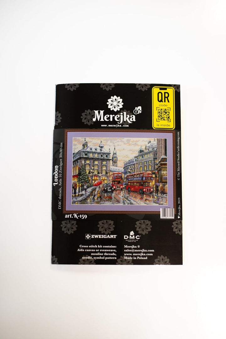 Merejka K-159 London Zählmuster Kreuzstichset, Baumwolle, mehrfarbig, 30x40 cm