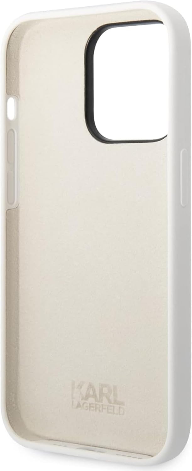 Karl Lagerfeld KLHCP14XSNIKBCH Hülle für iPhone 14 Pro Max 6,7" hardcase Weiss Silicone Ikonik Black