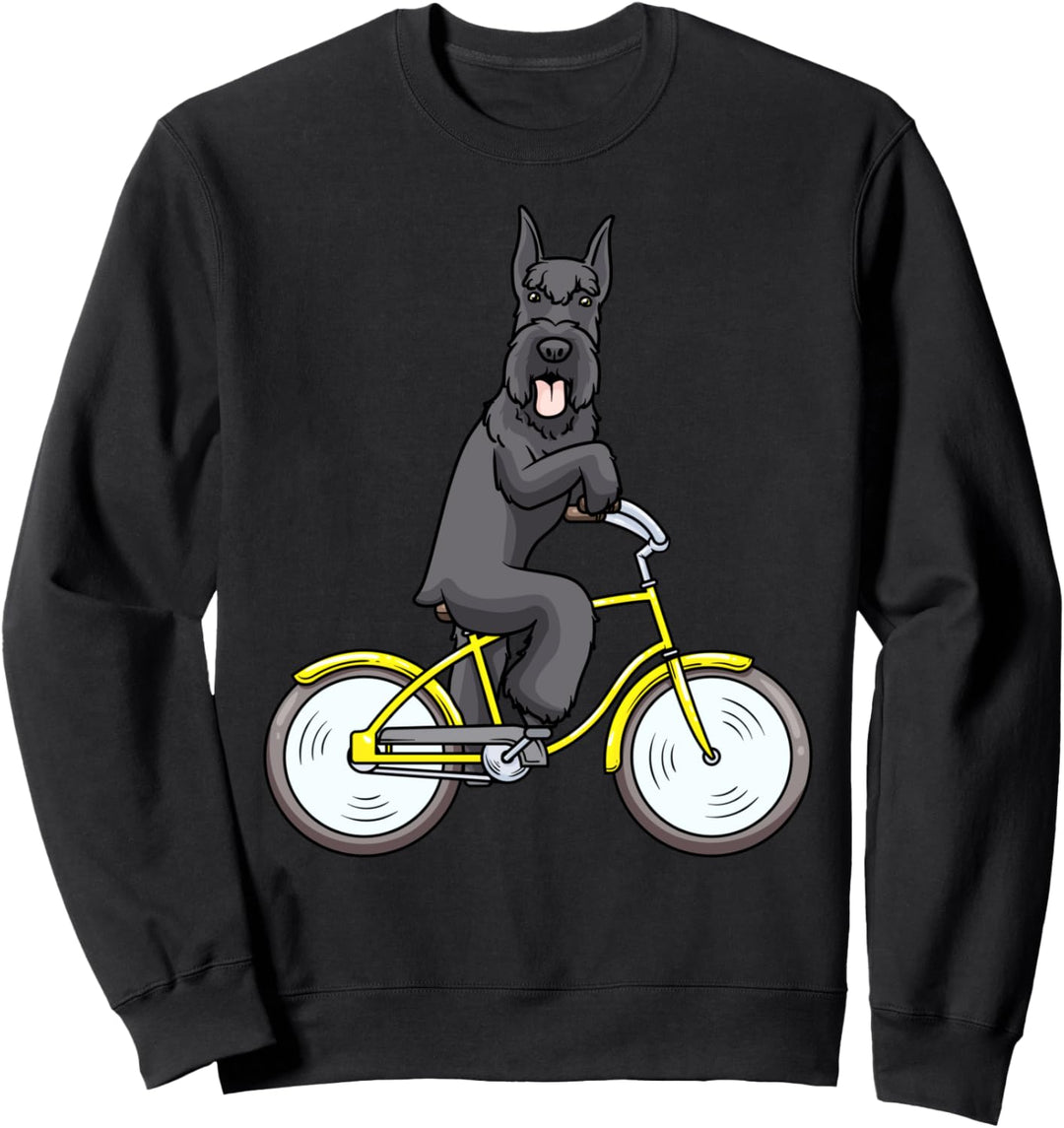 Riesenschnauzer Hund Mit Fahrrad Sweatshirt