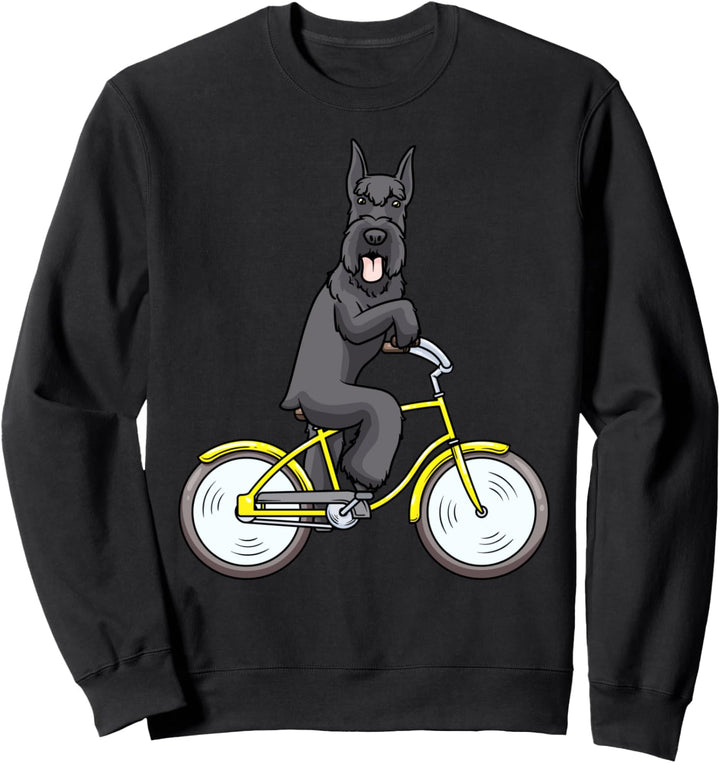 Riesenschnauzer Hund Mit Fahrrad Sweatshirt