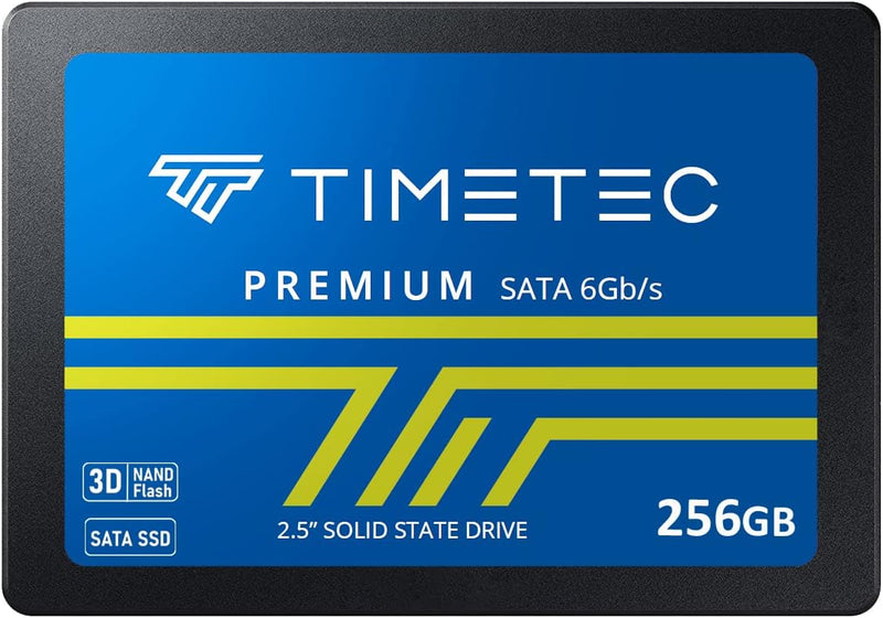 Timetec SSD 3D NAND TLC SATA III 6 Gb/s 2,5 Zoll 7 mm(0,28 Zoll)200 TBW Lesegeschwindigkeit Bis zu 5