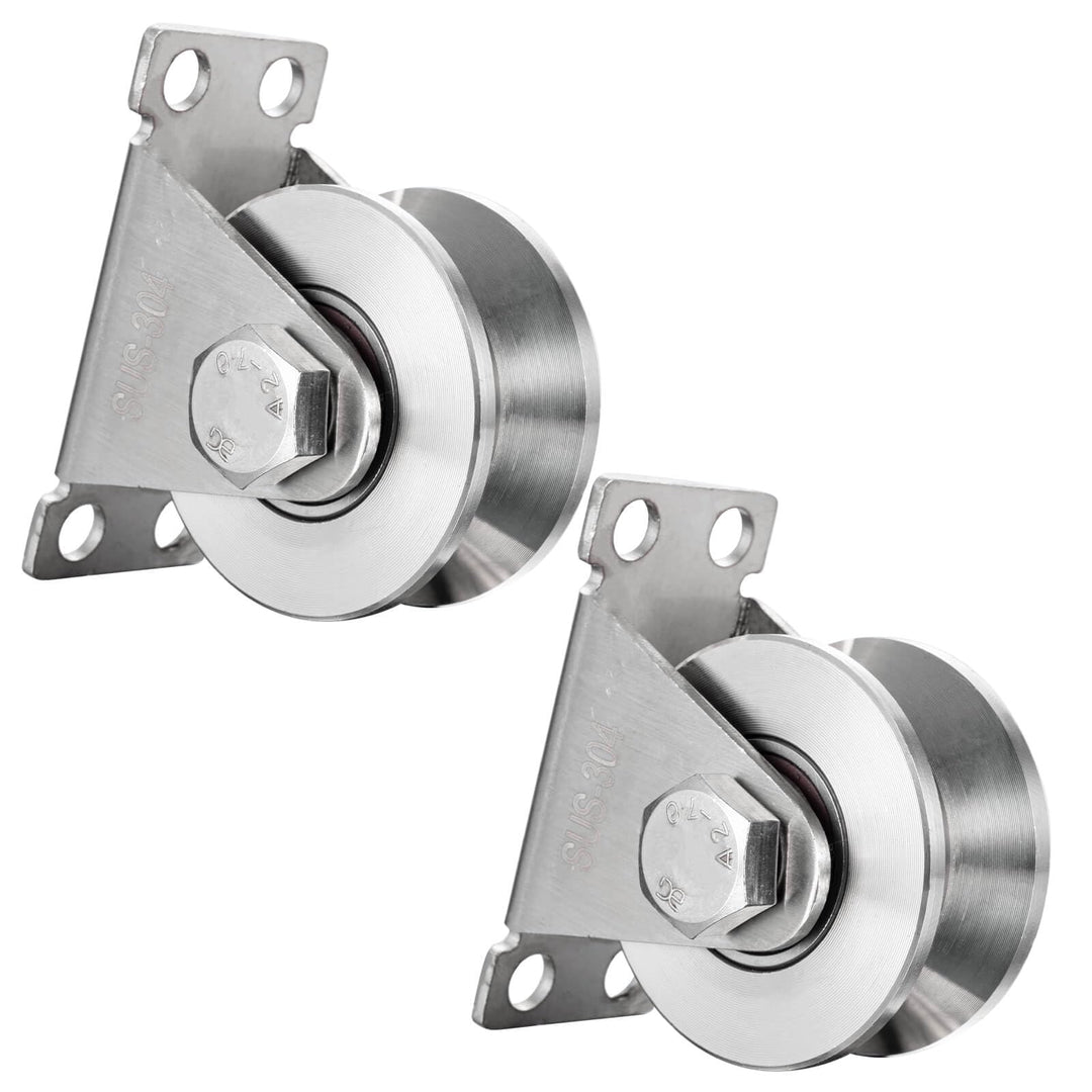 Umlenkrolle mit 2 Kugellager, 304 Edelstahl Fitness flaschenzug, 48mm V Typ Umlenkrollen für 12mm Se