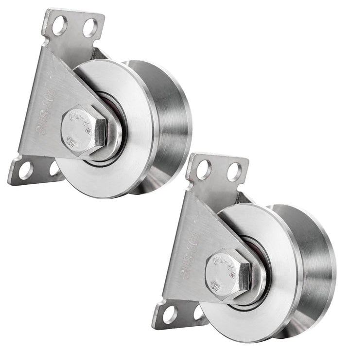 Umlenkrolle mit 2 Kugellager, 304 Edelstahl Fitness flaschenzug, 48mm V Typ Umlenkrollen für 12mm Se