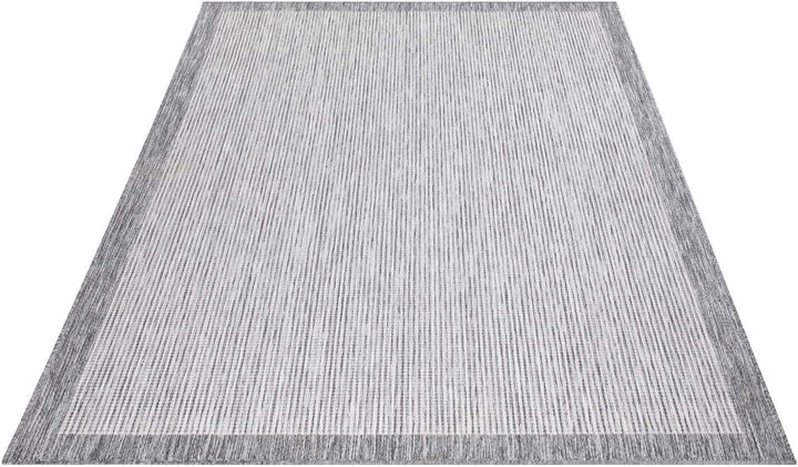 carpet city Outdoor-Teppich Wetterfest Balkon Terrassen - Grau in 160x230 cm - Deko Teppiche Aussen