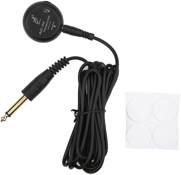 Gitarren-Pickup-Wandler,Schwarz Mini Piezo Pickup Kontakt Mikrofon Wandler Gitarre Zubehör für Akust