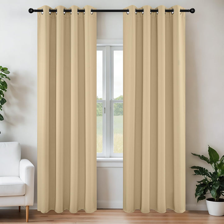Joydeco Verdunkelungsvorhänge, 183 cm lang, 2 Paneele-Set, wärmeisoliert, lange Vorhänge und Vorhäng