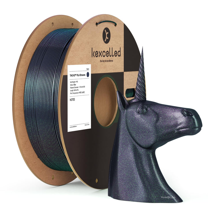 kexcelled Streams Chameleon PLA Blau Filament 1,75 mm Aurora-ähnlicher Fliesseffekt Farbe Durch Lich