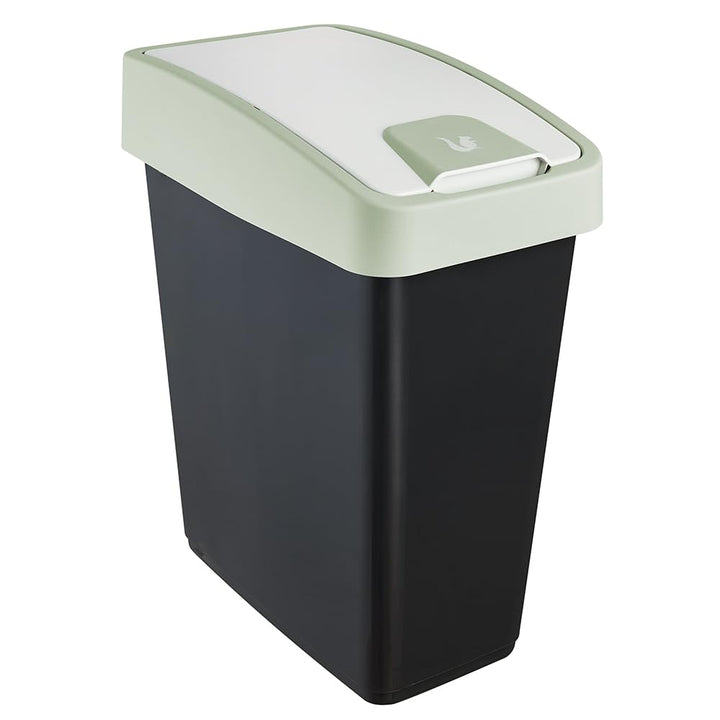 keeeper magne Premium Abfallbehälter mit Flip-Deckel, Soft Touch, 25 l, 39,5 x 24 x 47,5 cm, Grün (S