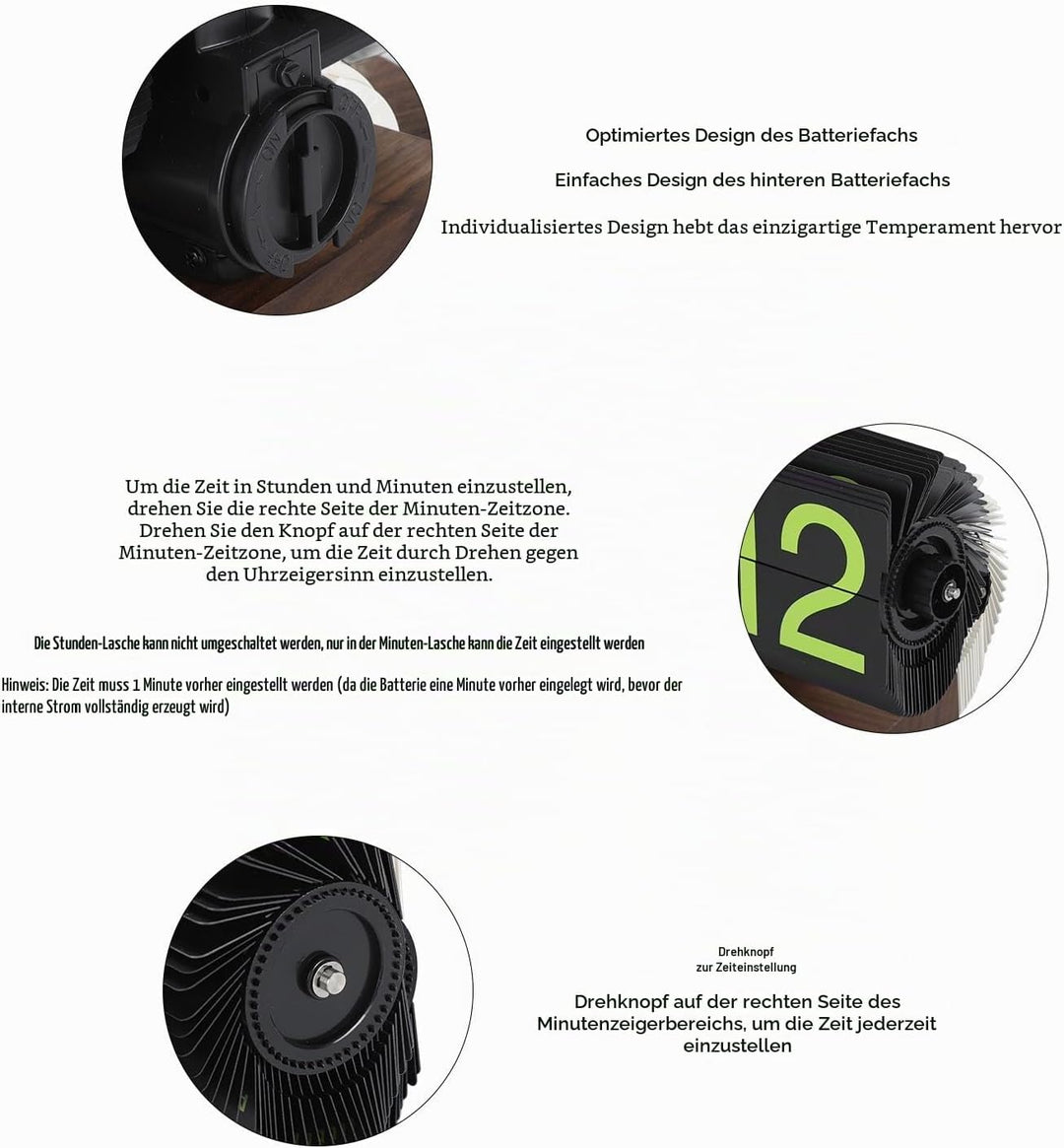 ciciglow Digitale Klappuhr, 12 Stunden, Einseitige Digitale Klappuhr, Automatische Retro-mechanische