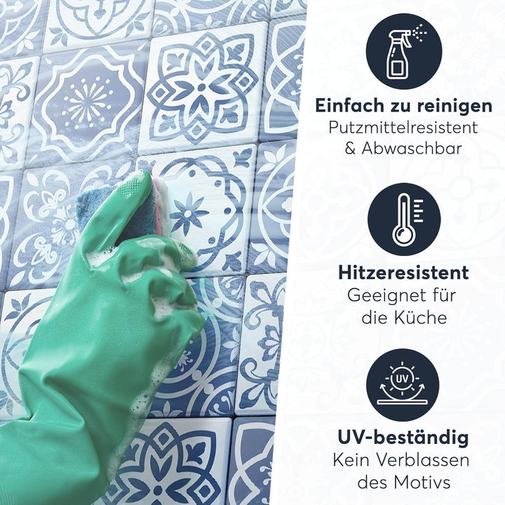 CREATISTO Klebefliesen Stickerfliesen Fliesenfolie - Klebe Folie für Wandfliesen I Klebefliesen Deko
