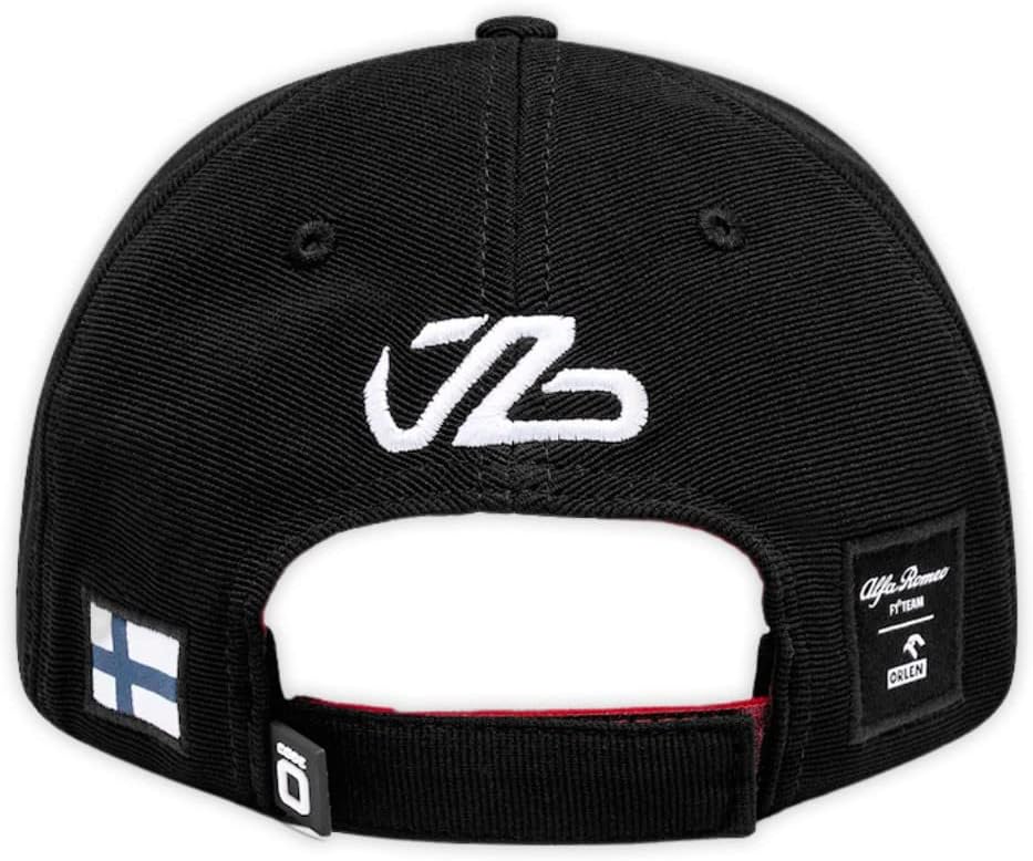 Alfa Romeo Racing F1 2022 Valtteri Bottas Driver Baseball gebogene Krempe – Schwarz/Rot – Unisex