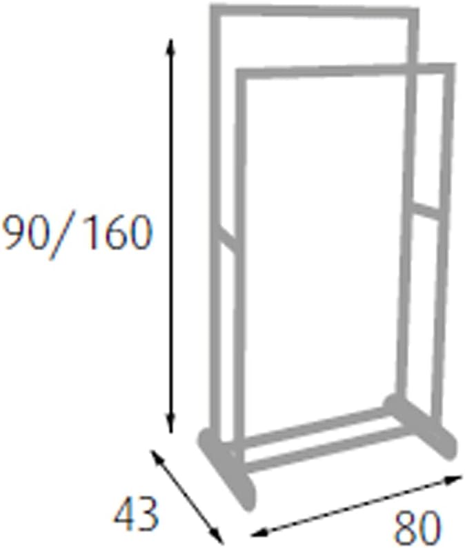King Home s1407131 Kleiderstange Doppel mit Rollen, 80 x 42 x 95/170H