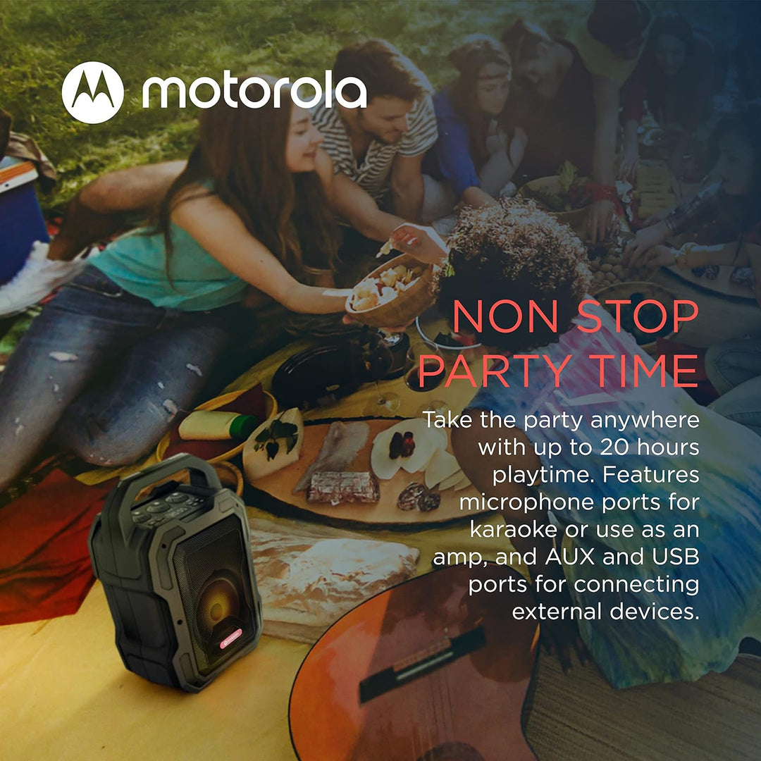Motorola Sound ROKR 800 Bluetooth-Lautsprecher - 20 Stunden Akkulaufzeit - FM-Radio - Farbige LED -