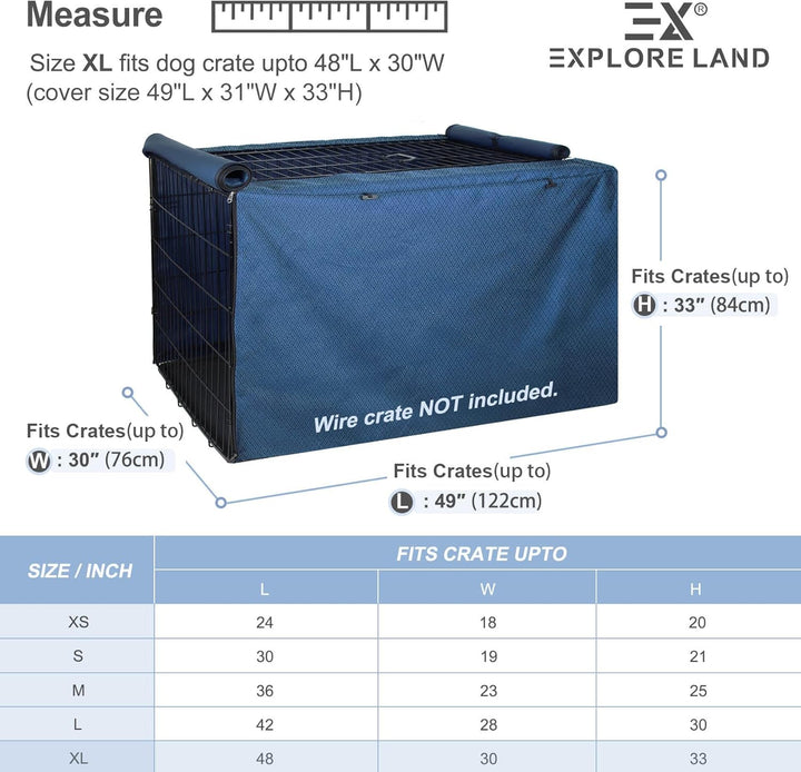 Explore Land Hundekäfig-Abdeckung für 121,9 cm Drahtkäfig, robuste Gitter-Hundehüttenabdeckungen, ko