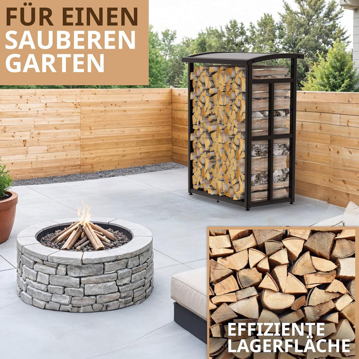 Kaminholzregal Metall klein 91×56×117cm